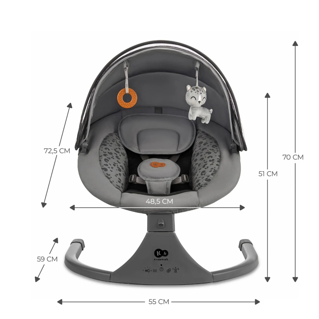Leagăn pentru bebeluși kinderkraft lumi 2 dark grey (kblumi02dgr0000) 9