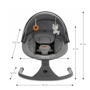 Leagăn pentru bebeluși kinderkraft lumi 2 dark grey (kblumi02dgr0000) Thumbnail 9