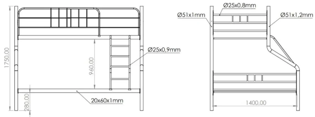 Pat supraetajat evger r-70xl 90/140x200cm black 4