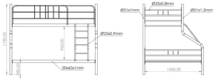 Pat supraetajat evger r-70xl 90/140x200cm black Thumbnail 4