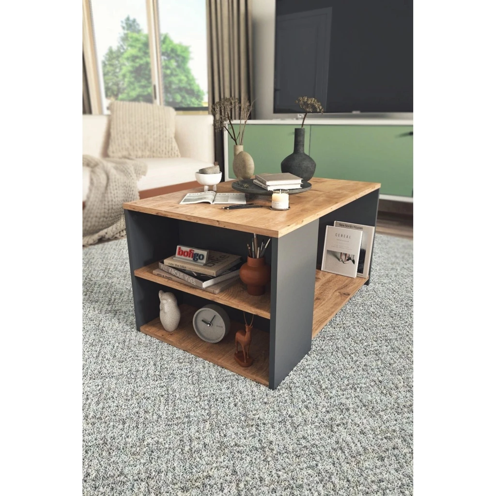 Măsuţă cafea bofigo 22-50-28 pine/antracit 2