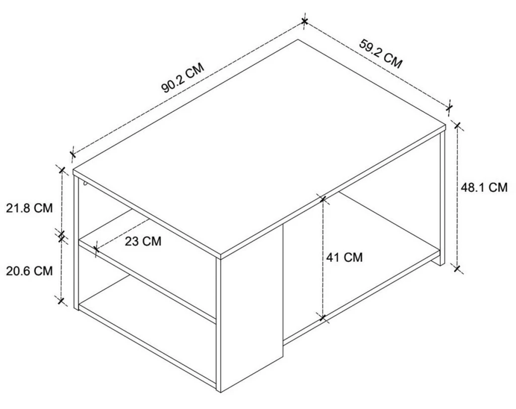 Măsuţă cafea bofigo 22-50-28 pine/antracit 3