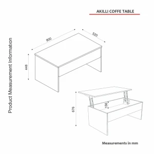 Măsuţă cafea hanah home akilli white Thumbnail 5