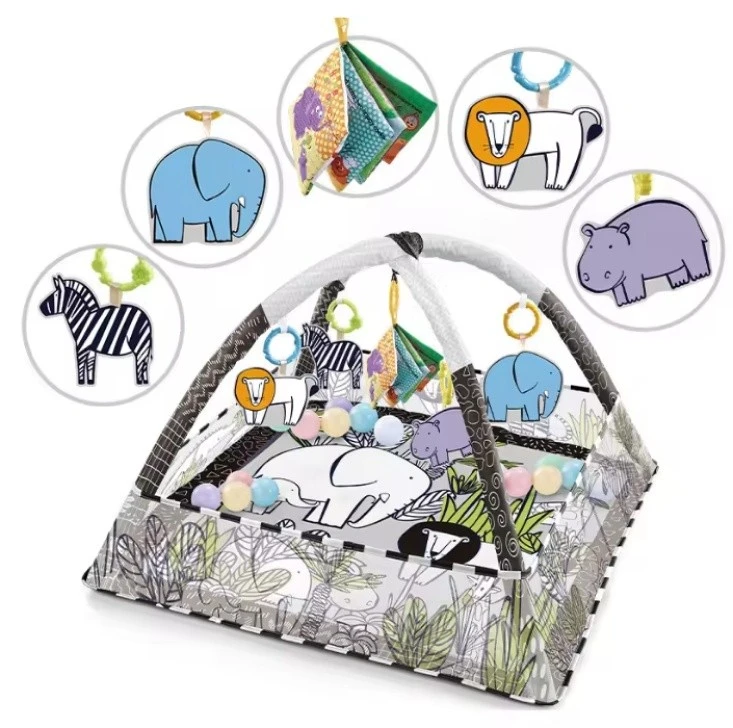 Covor joc pentru copii 4play safari 80x80x55cm 2