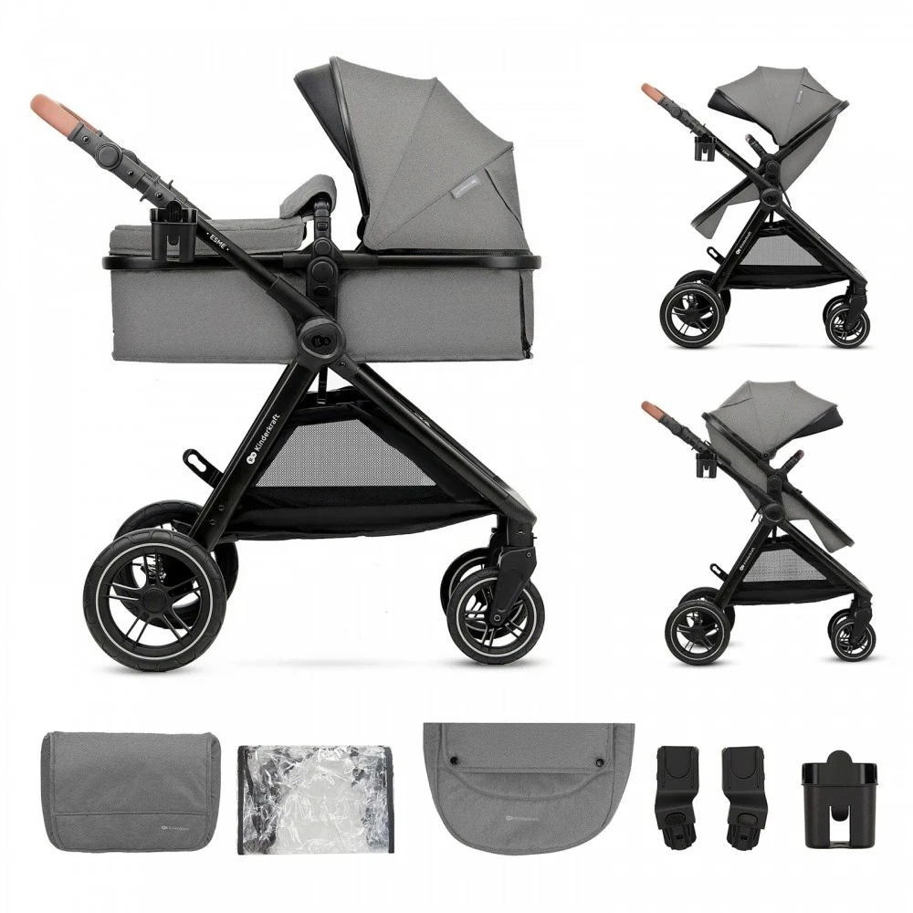 Коляска kinderkraft esme 2in1 moonlight grey (ksesme00gry2000) 10