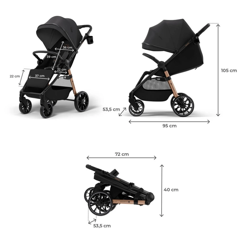 Cărucior kinderkraft grande 2 midnight black (ksgran02blk0000) 7