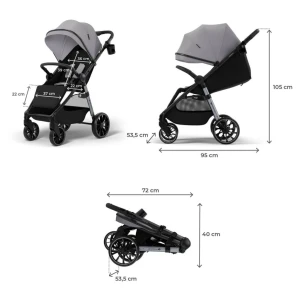 Cărucior kinderkraft grande 2 moonlight grey (ksgran02gry0000) Thumbnail 7