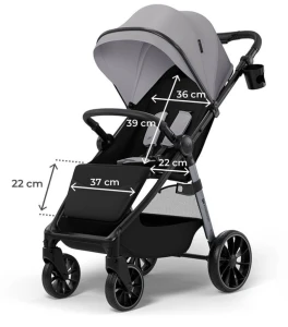 Cărucior kinderkraft grande 2 moonlight grey (ksgran02gry0000) Thumbnail 8