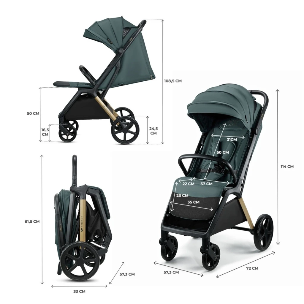 Cărucior kinderkraft loom jade green (ksloom00gre0000) 2