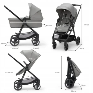 Cărucior kinderkraft newly 3in1 mink pro grey (ksnewl00gry300i) Thumbnail 3