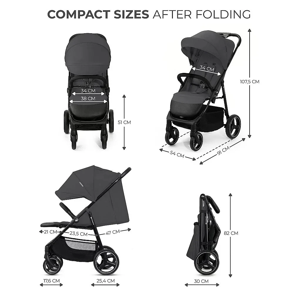 Cărucior kinderkraft trig 3 grey (kstrig03gry0000) 2