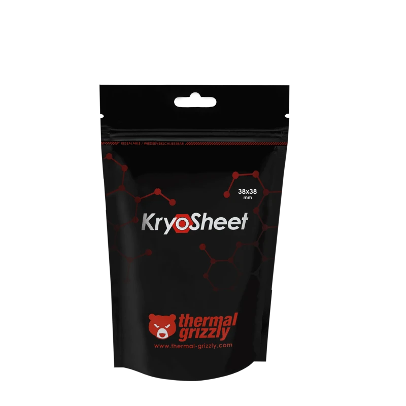 Термопрокладка thermal grizzly kryosheet, antracit, 33x33 мм, антрацит 4
