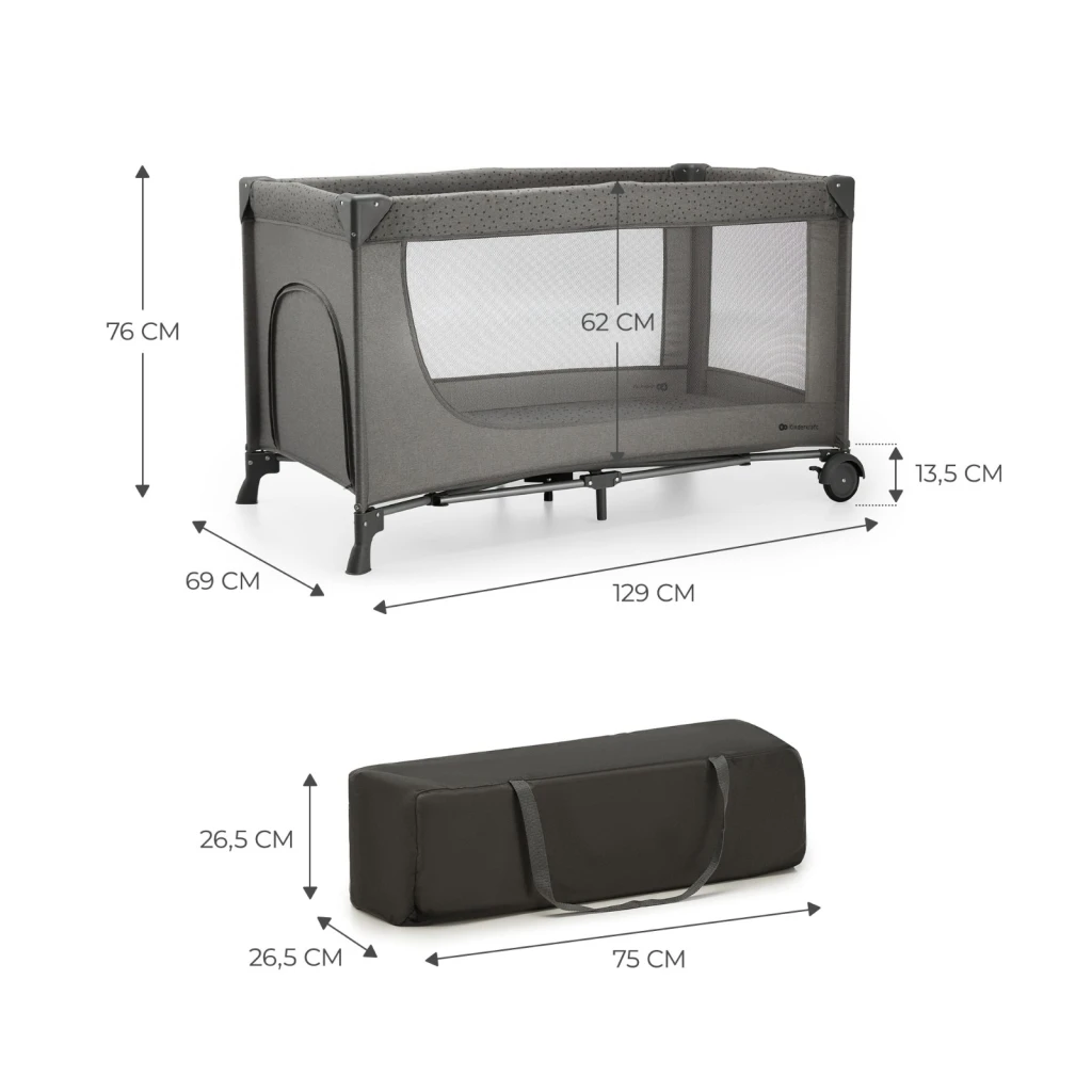 Pătuț kinderkraft joy2 dark grey (kljoy02dgr00000) 8