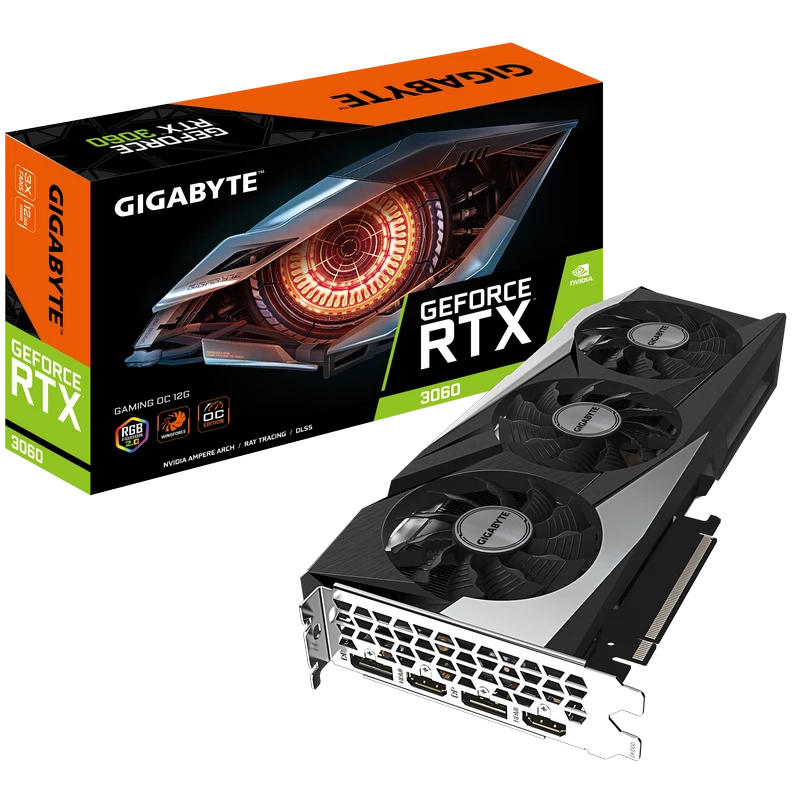 Placă video gigabyte gv-n3060gaming oc-12gd, 12gb gddr6 192bit 15