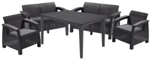 Set mobila de grădină keter corfu fiesta set graphite/gray (223216)