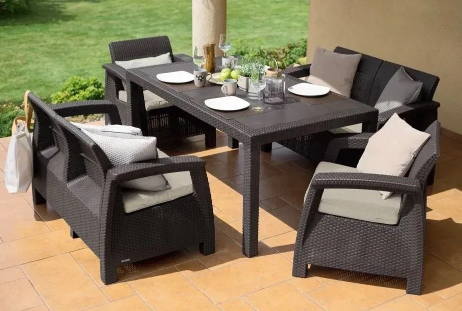 Набор садовой мебели keter corfu ii fiesta brown/oat (258945) 2