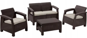 Set mobila de grădină keter corfu ii set brown/oat (258952)