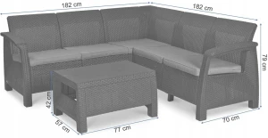 Набор садовой мебели keter corfu relax set cappuccino/sand (227845) Thumbnail 3