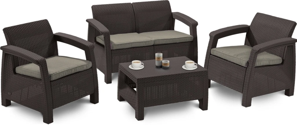 Set mobila de grădină keter corfu set cappuccino/sand (227640) 4