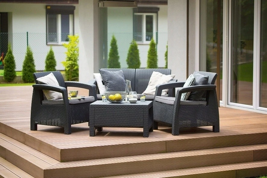 Set mobila de grădină keter corfu set graphite/gray (223204) 2