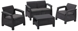 Set mobila de grădină keter corfu set graphite/gray (223204)