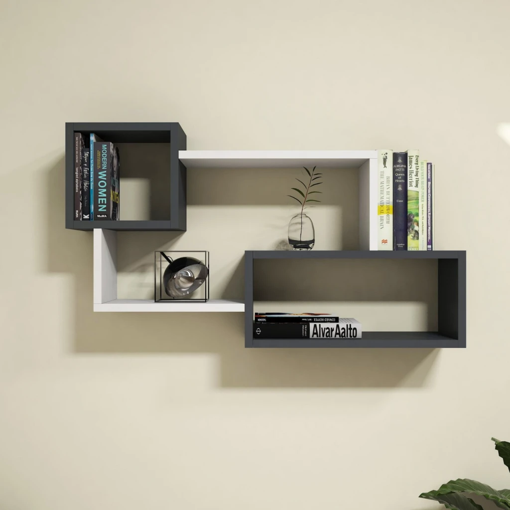 Настенная полка hanah home afro white anhtracite 5