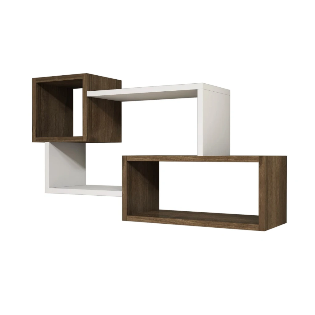 Настенная полка hanah home afro white walnut 3