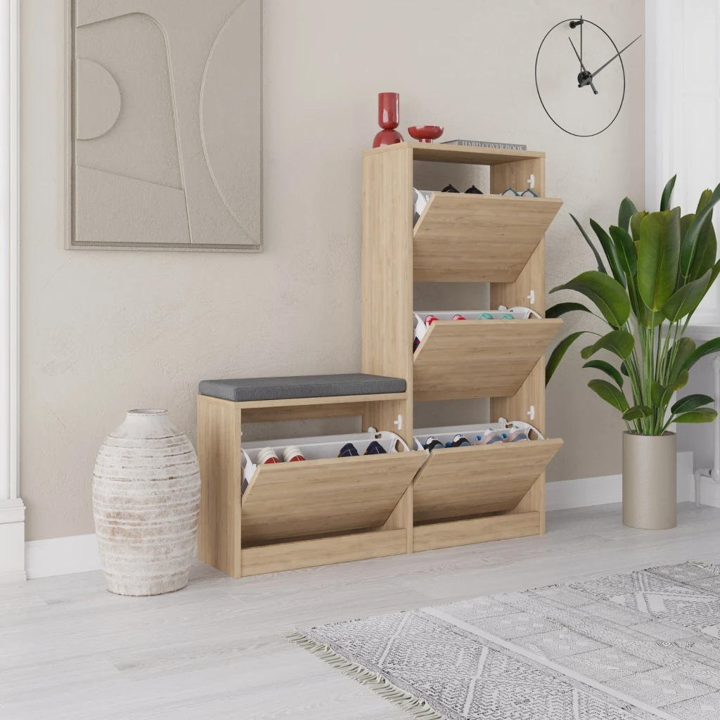 Обувница hanah home dude oak 2