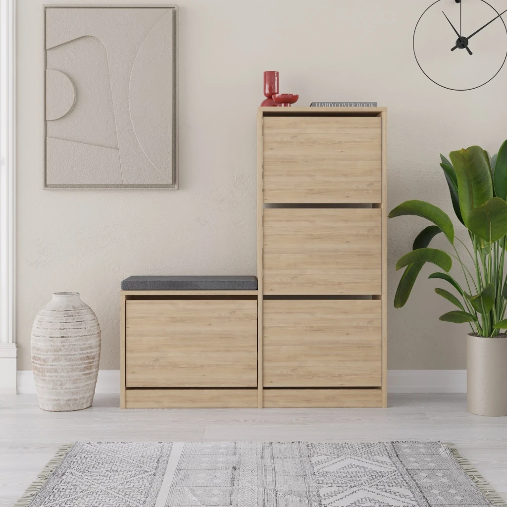 Обувница hanah home dude oak 3