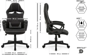 Геймерское кресло sense7 knight fabric black and gray Thumbnail 14