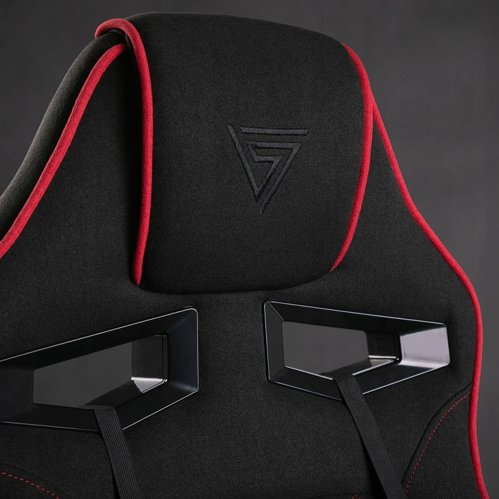 Геймерское кресло sense7 knight fabric black and red 12