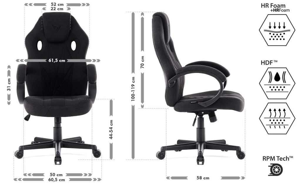 Геймерское кресло sense7 prism fabric black 9