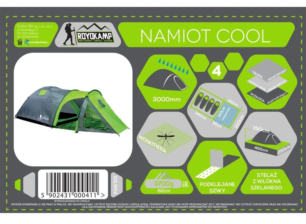 Палатка enero cool black/green 8