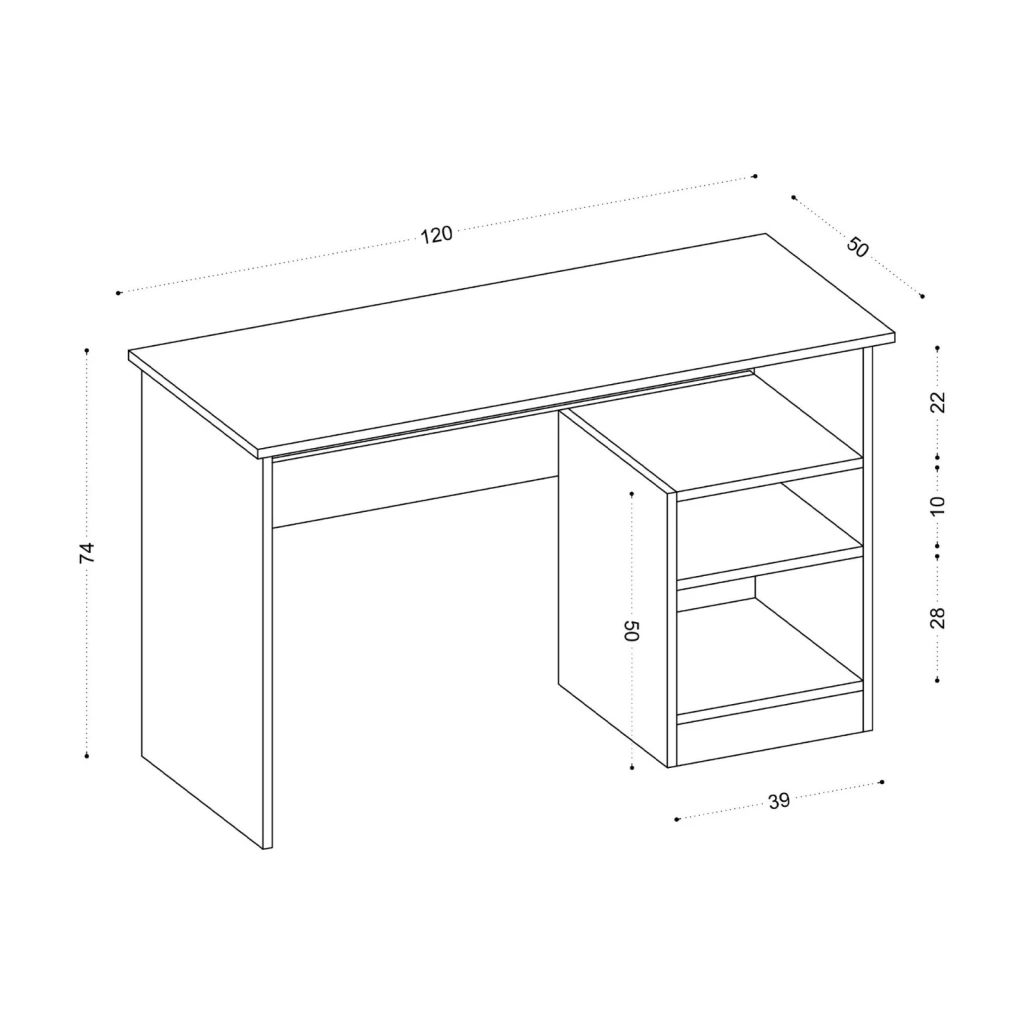 Письменный стол hanah home bahar white 5