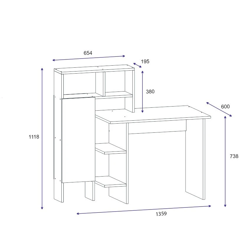 Birou hanah home bugra white oak 4