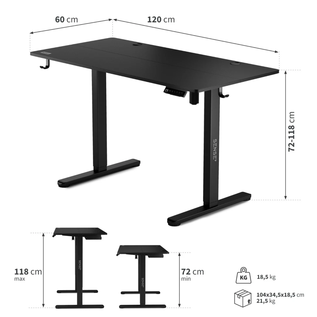 Birou sense7 nojo 120x60 black 5