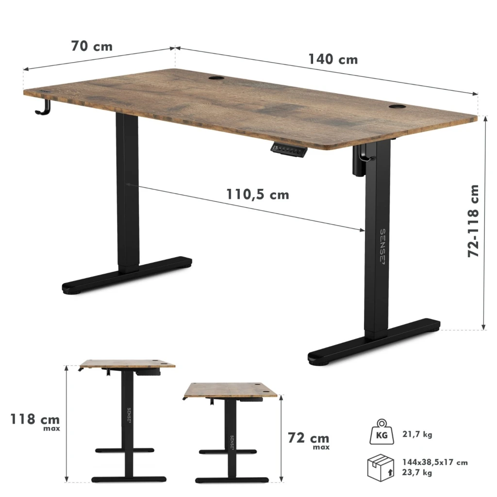 Birou sense7 nojo 140x70 black oak 8