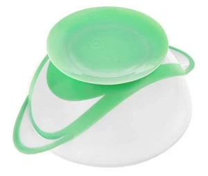 Набор мисочка с ложкой и крышкой akuku a0504 white/green Thumbnail 2