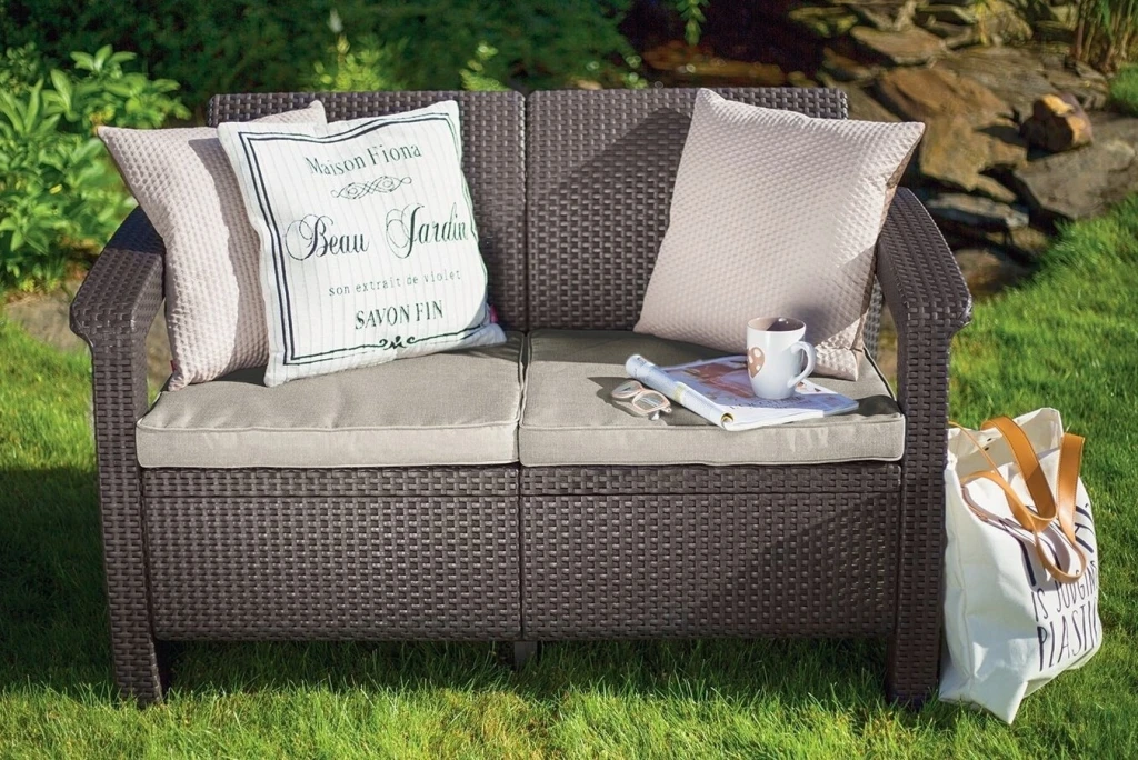 Canapea keter corfu ii love seat brown/oat (258946) 2
