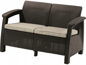 Canapea keter corfu ii love seat brown/oat (258946)