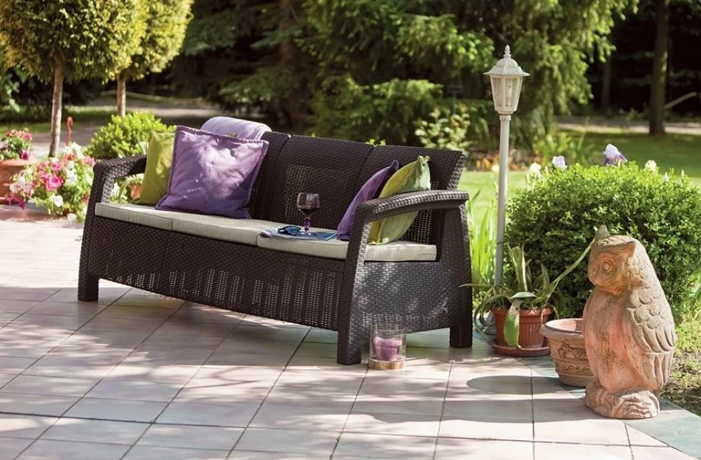 Canapea keter corfu ii love seat max brown/oat (258947) 2