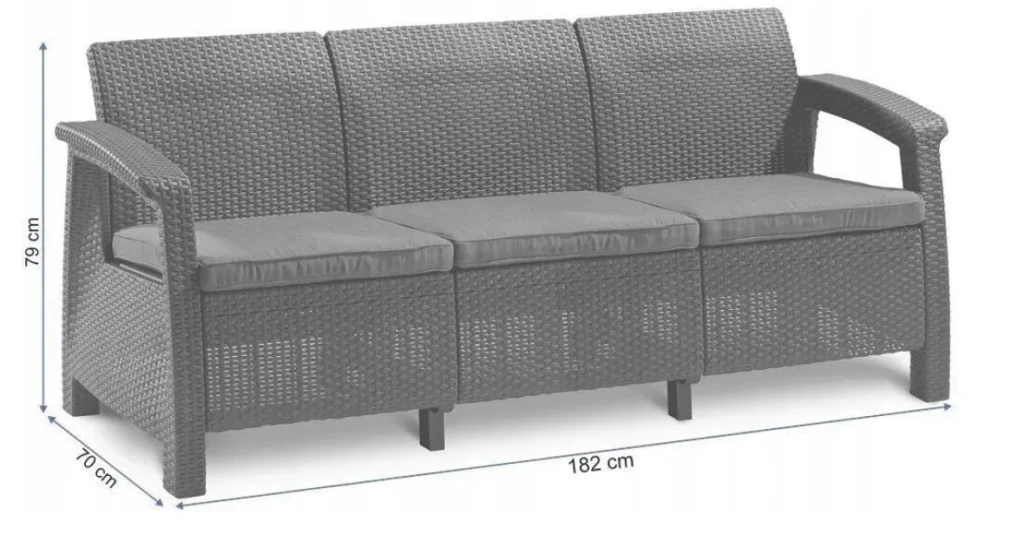 Canapea keter corfu ii love seat max brown/oat (258947) 3