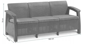 Canapea keter corfu ii love seat max brown/oat (258947) Thumbnail 3