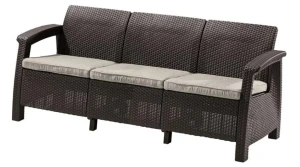 Canapea keter corfu ii love seat max brown/oat (258947)
