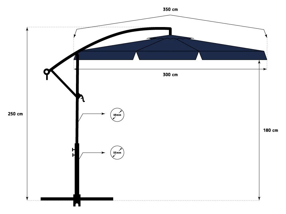 Зонт садовый funfit 300cm blue (3052) 2