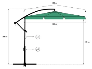Зонт садовый funfit 300cm green (3053) Thumbnail 2