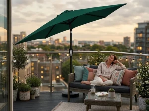 Umbrelă de gradină gardenline gao2569 green Thumbnail 4