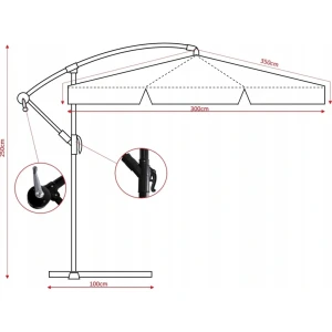 Umbrelă de gradină gardenline gao2866 beige