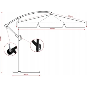 Umbrelă de gradină gardenline gao2866 beige Thumbnail 4