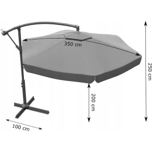 Umbrelă de gradină gardenline gao5316 grey Thumbnail 2